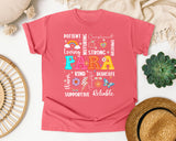 Para Appreciation Words Light Print in Watermelon Comfort Colors 1717 tee