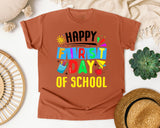 Happy First Day Of School Bright in Yam Comfort Colors 1717 tee