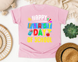 Happy First Day Of School Light Print in Blossom Comfort Colors 1717 tee