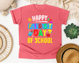 Happy First Day Of School Light Print in Watermelon Comfort Colors 1717 tee