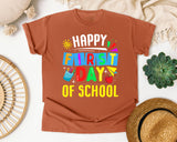 Happy First Day Of School Light Print in Yam Comfort Colors 1717 tee