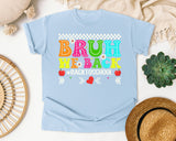 Bruh We Back Back To School Light Print in Chambray Comfort Colors 1717 tee