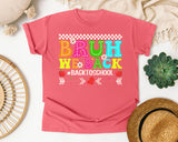 Bruh We Back Back To School Light Print in Watermelon Comfort Colors 1717 tee