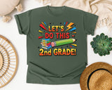 Let's Do This 2nd Grade in Moss Comfort Colors 1717 tee