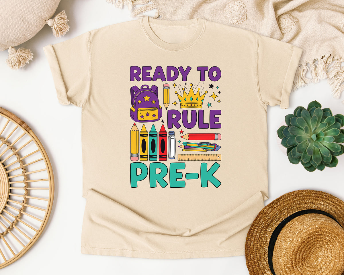 Ready To Rule Pre-K in Ivory Comfort Colors 1717 tee
