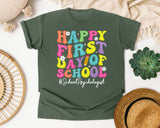 Happy First Day Of School School Psychologist in Moss Comfort Colors 1717 tee