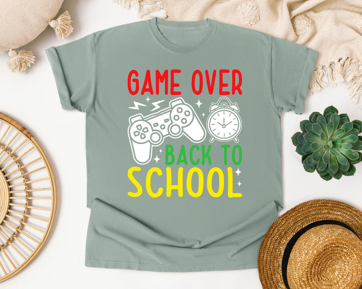 Game Over Back To School in Bay Comfort Colors 1717 tee