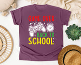 Game Over Back To School in Berry Comfort Colors 1717 tee