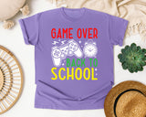 Game Over Back To School in Violet Comfort Colors 1717 tee