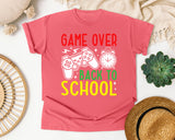 Game Over Back To School in Watermelon Comfort Colors 1717 tee