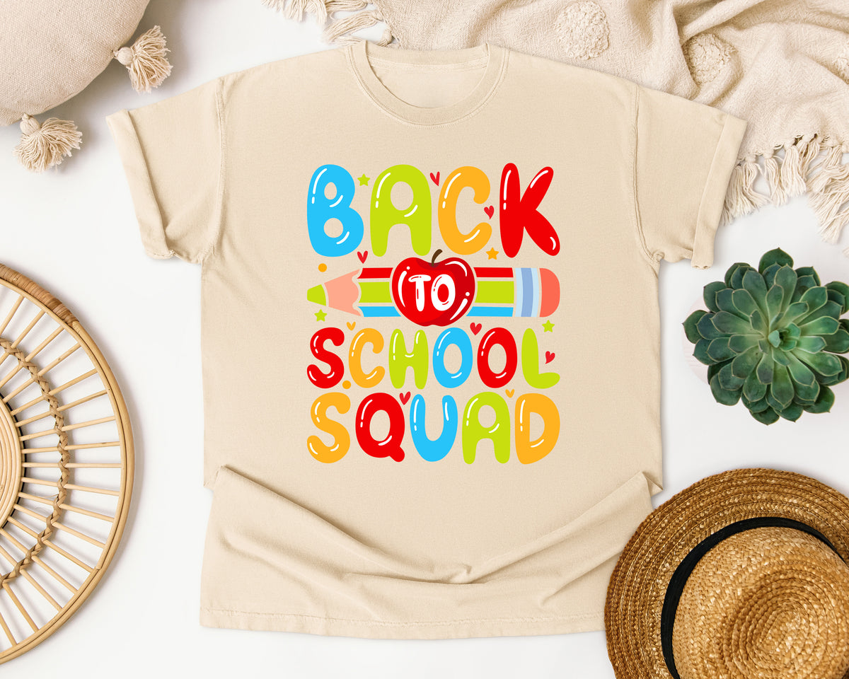 Back To School Squad in Ivory Comfort Colors 1717 tee