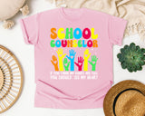 School Counselor Hands Full Heart in Blossom Comfort Colors 1717 tee