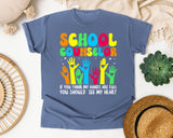 School Counselor Hands Full Heart in Blue Jean Comfort Colors 1717 tee