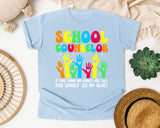 School Counselor Hands Full Heart in Chambray Comfort Colors 1717 tee