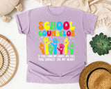 School Counselor Hands Full Heart in Orchid Comfort Colors 1717 tee