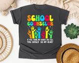 School Counselor Hands Full Heart in Pepper Comfort Colors 1717 tee
