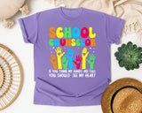 School Counselor Hands Full Heart in Violet Comfort Colors 1717 tee