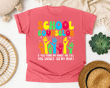 School Counselor Hands Full Heart in Watermelon Comfort Colors 1717 tee