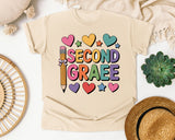 Second Grade Hearts in Ivory Comfort Colors 1717 tee