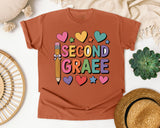 Second Grade Hearts in Yam Comfort Colors 1717 tee