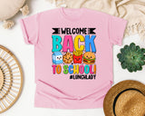 Welcome Back To School Lunch Lady in Blossom Comfort Colors 1717 tee