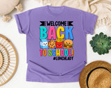 Welcome Back To School Lunch Lady in Violet Comfort Colors 1717 tee
