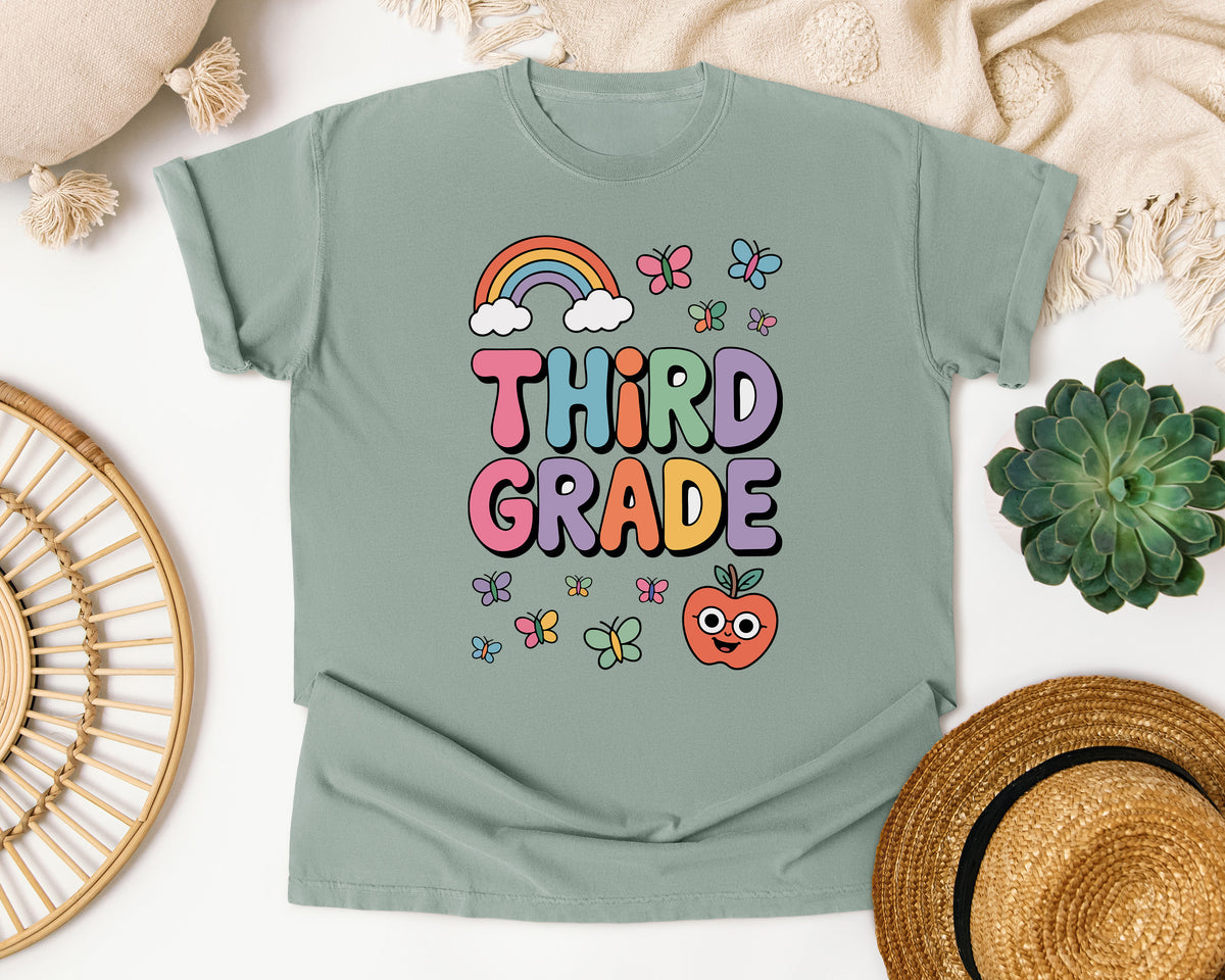 Third Grade Rainbow in Bay Comfort Colors 1717 tee