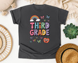 Third Grade Rainbow in Pepper Comfort Colors 1717 tee