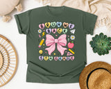 Bruh We Back 5th Grade Bow in Moss Comfort Colors 1717 tee