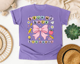 Bruh We Back 5th Grade Bow in Violet Comfort Colors 1717 tee