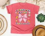 Bruh We Back 5th Grade Bow in Watermelon Comfort Colors 1717 tee