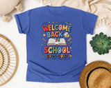 Welcome Back To School Book 2026-2027 in Flo Blue Comfort Colors 1717 tee