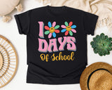 100 Days Of School Daisies in Black Comfort Colors 1717 tee