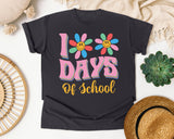 100 Days Of School Daisies in Graphite Comfort Colors 1717 tee