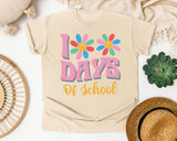 100 Days Of School Daisies in Ivory Comfort Colors 1717 tee