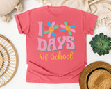 100 Days Of School Daisies in Watermelon Comfort Colors 1717 tee