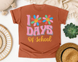 100 Days Of School Daisies in Yam Comfort Colors 1717 tee