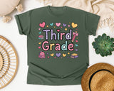 Third Grade Hearts in Moss Comfort Colors 1717 tee