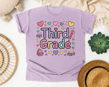Third Grade Hearts in Orchid Comfort Colors 1717 tee