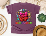 Kindergarten Leopard Apple in Berry Comfort Colors 1717 tee