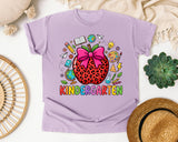 Kindergarten Leopard Apple in Orchid Comfort Colors 1717 tee