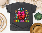 Kindergarten Leopard Apple in Pepper Comfort Colors 1717 tee