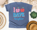 100 Days Brighter in Blue Jean Comfort Colors 1717 tee