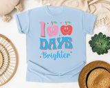 100 Days Brighter in Chambray Comfort Colors 1717 tee