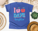 100 Days Brighter in Flo Blue Comfort Colors 1717 tee
