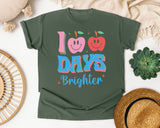 100 Days Brighter in Moss Comfort Colors 1717 tee