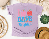 100 Days Brighter in Orchid Comfort Colors 1717 tee