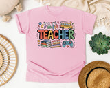 Teacher School Supplies in Blossom Comfort Colors 1717 tee