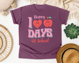 Happy 100 Days Of School in Berry Comfort Colors 1717 tee