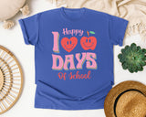 Happy 100 Days Of School in Flo Blue Comfort Colors 1717 tee